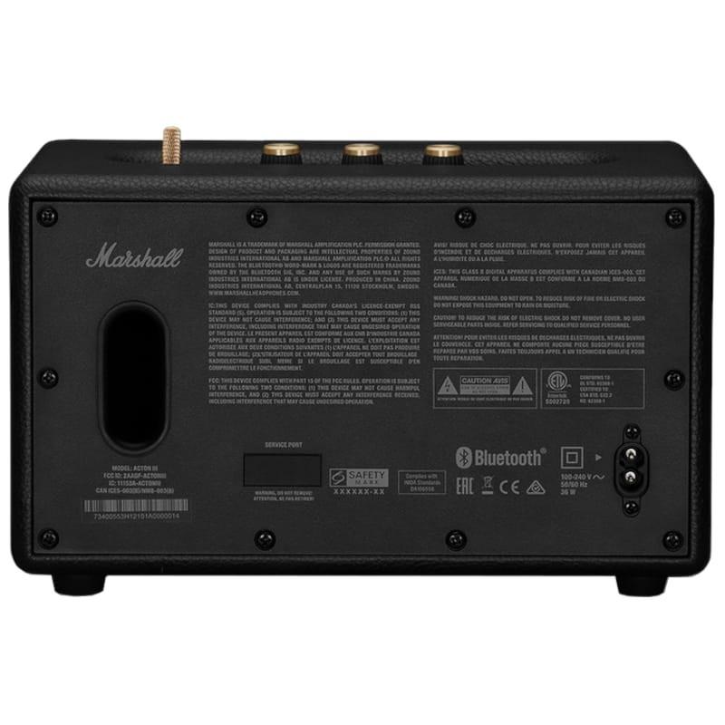 Coluna Bluetooth Marshall Acton III Preto vista traseira