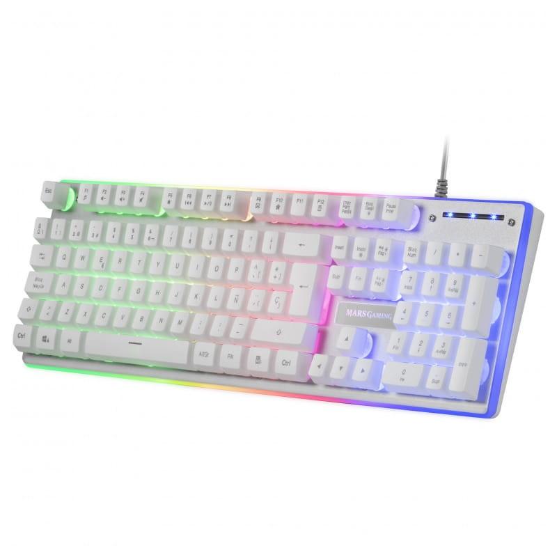 Mars Gaming Keyboard and Mouse Kit MCPXWES blanc avec éclairage frontal