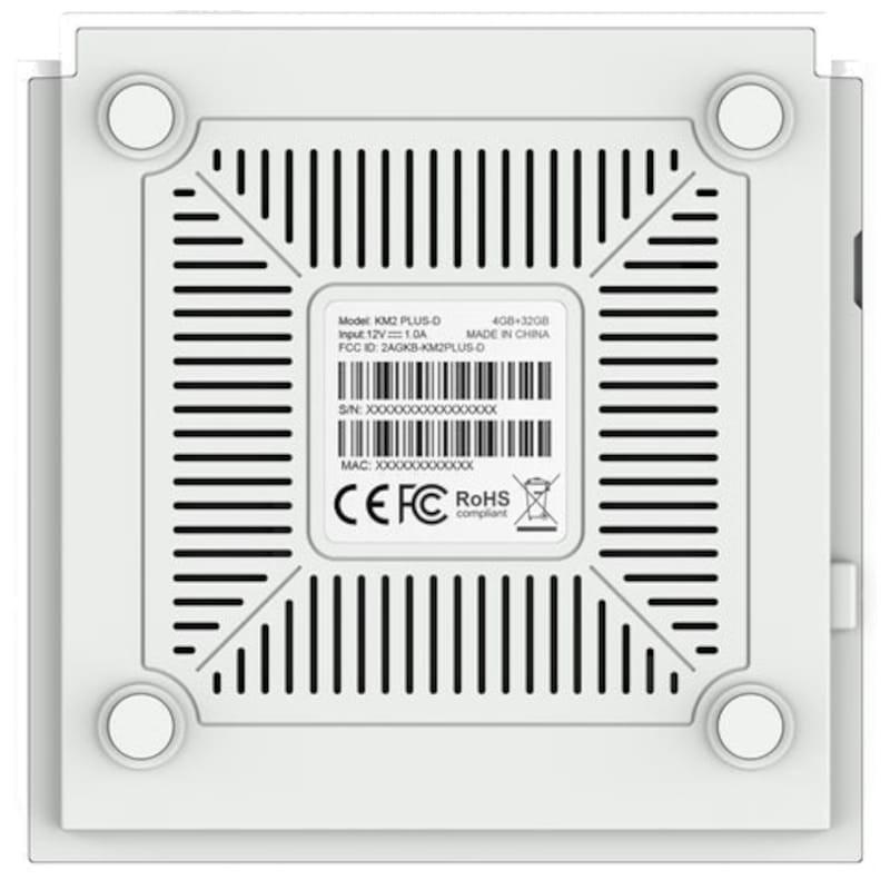 Mecool KM2 Plus Deluxe 4GB/32GB Certificado Netflix Android 11 Blanco - Android TV Vista inferior