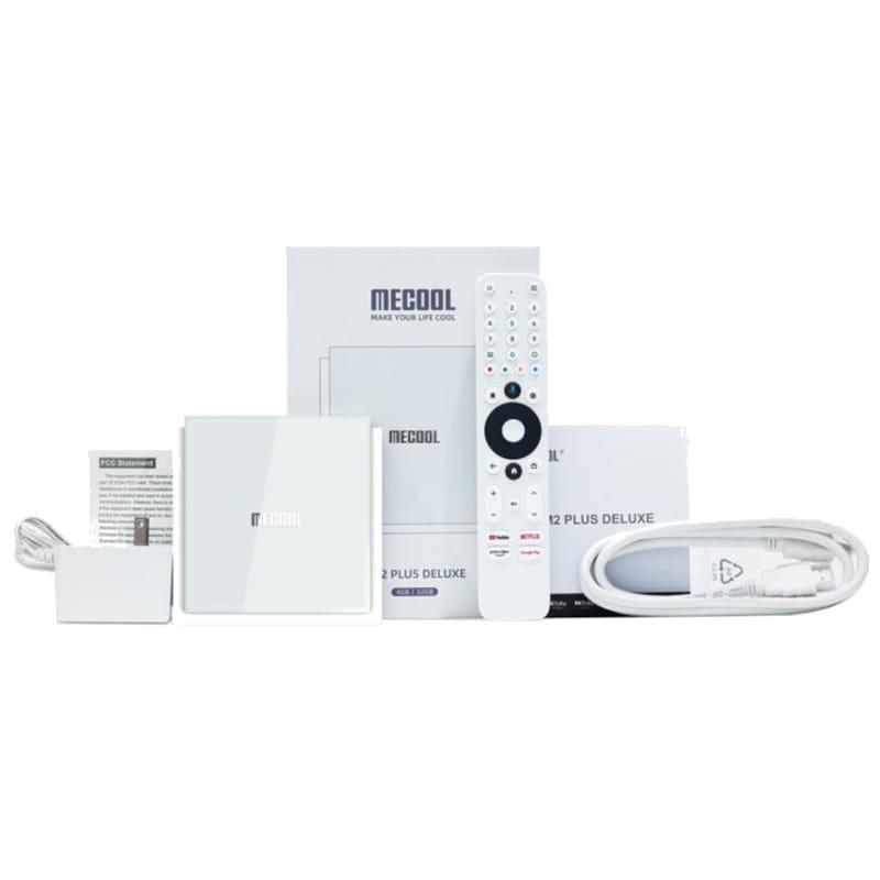 Mecool KM2 Plus Deluxe 4GB/32GB Certificado Netflix Android 11 Blanco - Android TV Contenido de la caja