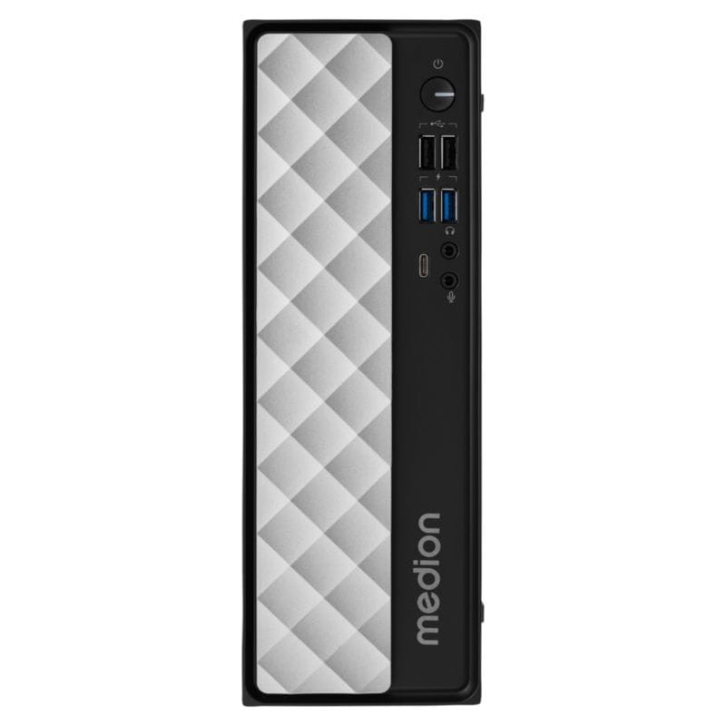 Vista frontal del Mini PC MEDION AKOYA T80 /Intel Core i5-12450H /16GB /512GB