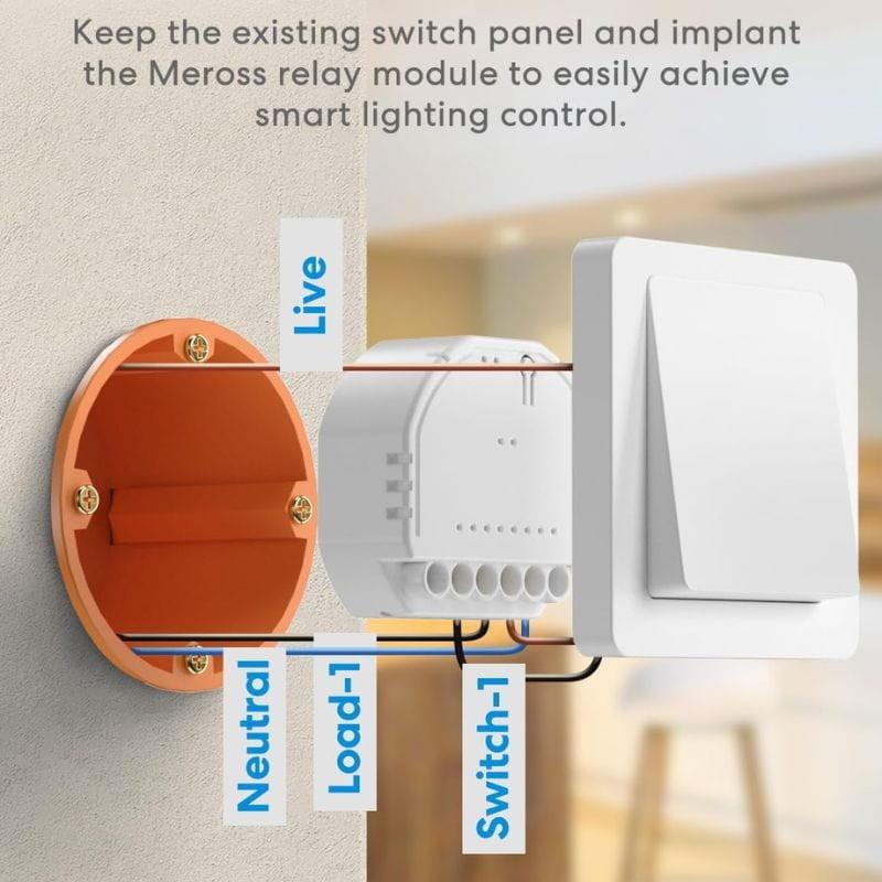 Meross MSS810HK-UN Blanco - Interruptor de pared Inteligente piezas