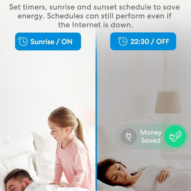 Meross MSS810HK-UN Blanco - Interruptor de pared Inteligente modo día y noche