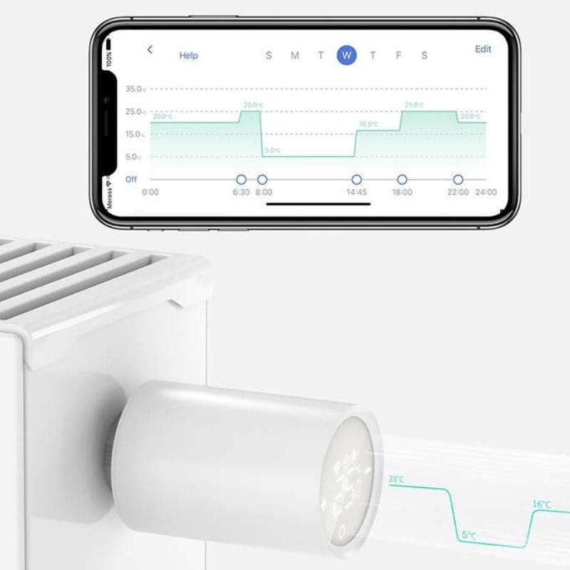 Meross MTS150HK HomeKit Blanco - Termostato inteligente controlado desde la app