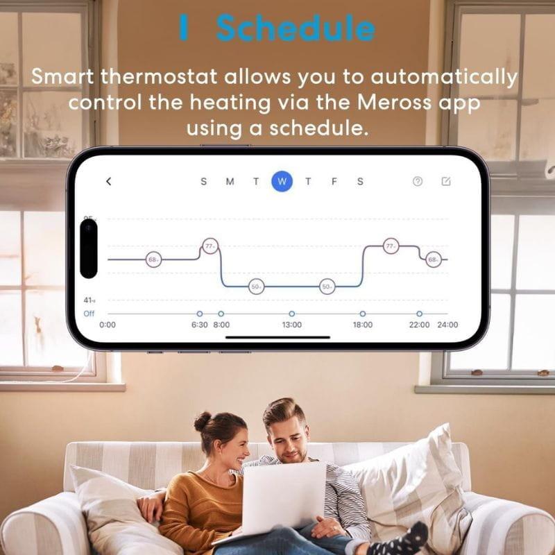 Meross MTS200BHK HomeKit WiFi Blanco - Termostato Inteligente app