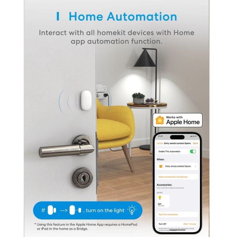 Meross MS200H HomeKit Blanco - Sensor de puertas y ventanas conectividad