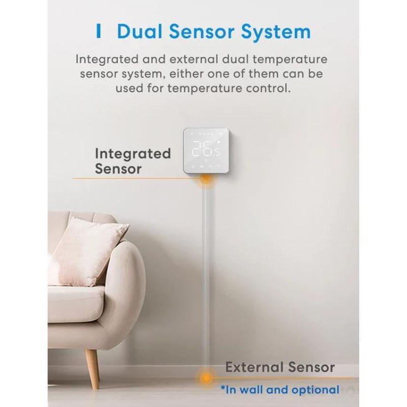 Meross MTS200HK HomeKit WiFi Branco - Termóstato Inteligente de Sensor Duplo