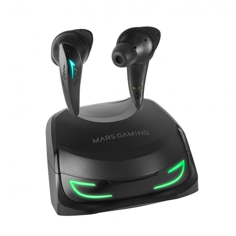 Mars Gaming MHI-ULTRA Bluetooth Black - Auscultadores Bluetooth com imagem iluminada a verde