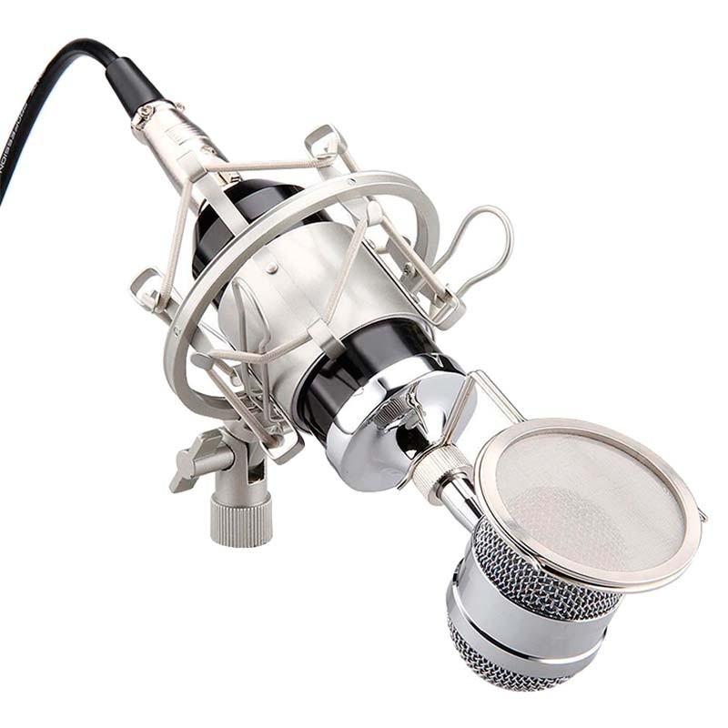 araña metálica del Micrófono Condensador BM-8000 Streaming/Estudio Rosa