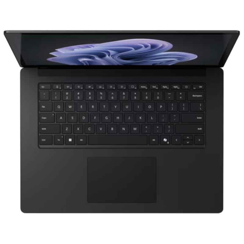 Microsoft Surface Laptop 6 Intel Core Ultra 5 135H/16GB/512GB/W11 Negro - Portátil 13.5 Vista superior con teclado