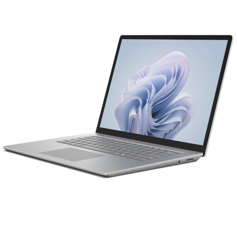 Microsoft Surface Laptop 6 Intel Core Ultra 7 165H/16GB/512GB/W11 Pro Platino - Portátil 15 Vista frontal lado derecho