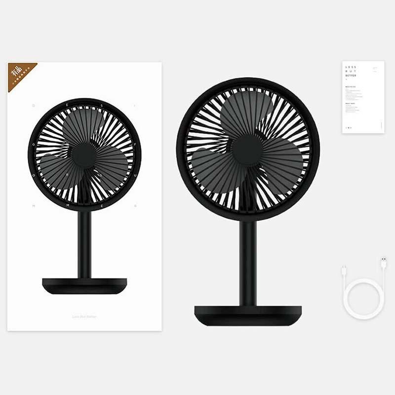 contenido del embalaje del Mini Ventilador WellSmart F5 Negro