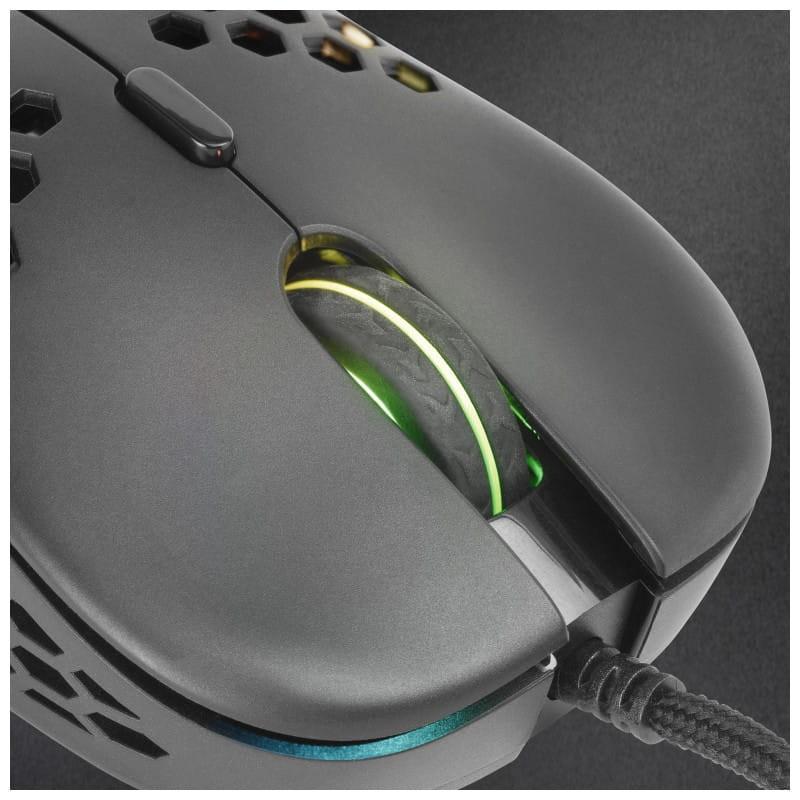 Mars Gaming MM55 Feather Design do cabo RGB Paracord Detalhe da roda preta