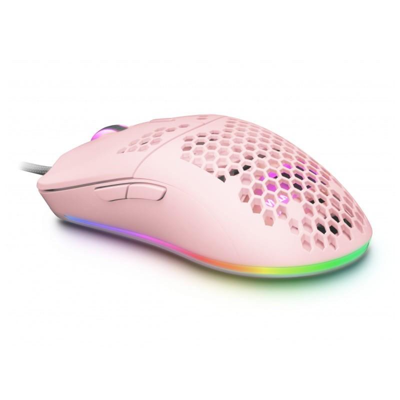 Mars Gaming MMAX RGB 12400 DPI Rosa - Rato para jogos do lado esquerdo