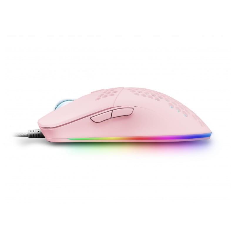 Mars Gaming MMAX RGB 12400 DPI Pink - Rato para jogos perfil esquerdo