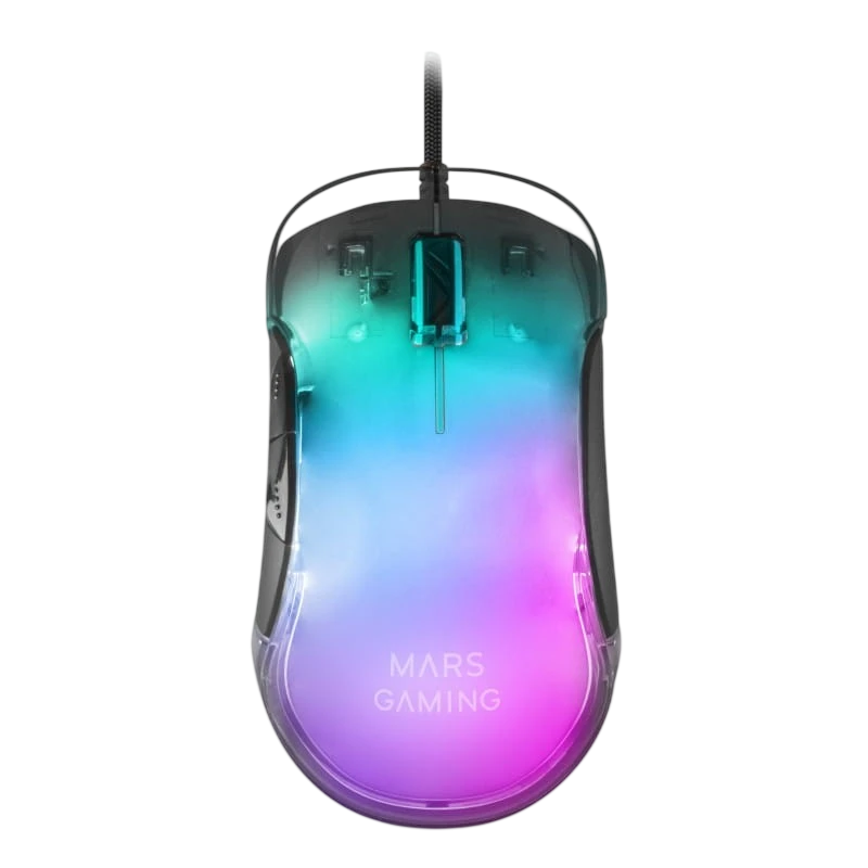 Mars Gaming MMGLOW USB Tipo A - Rato Gaming RGB Chroma Glow - Preto - 12800 DPI