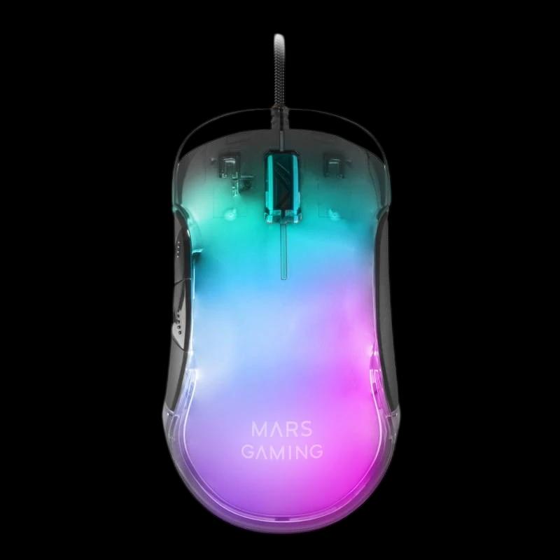 Mars Gaming MMGLOW USB Tipo A - Rato Gaming RGB Chroma Glow - Preto - 12800 DPI