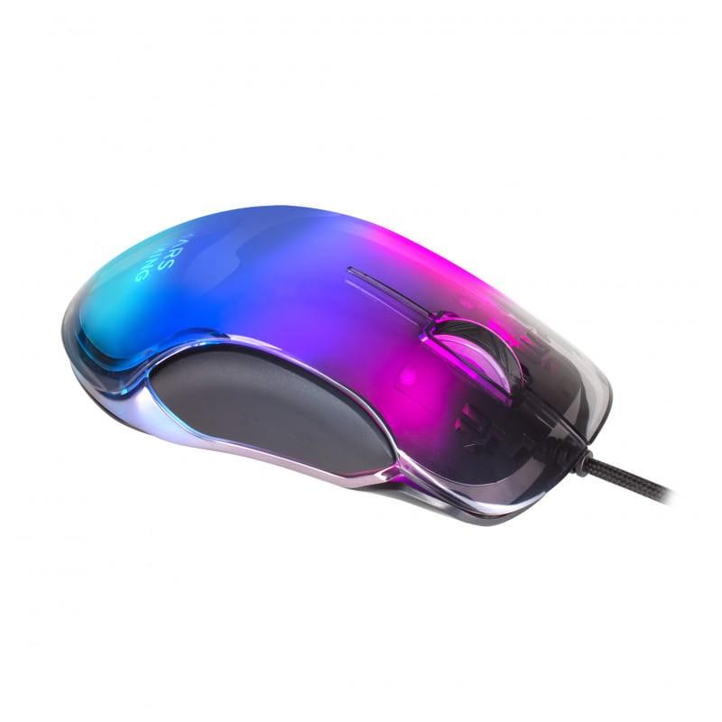 Mars Gaming RGB Chroma Glow Gaming Mouse MMGLOW imagem iluminada lilás e azul