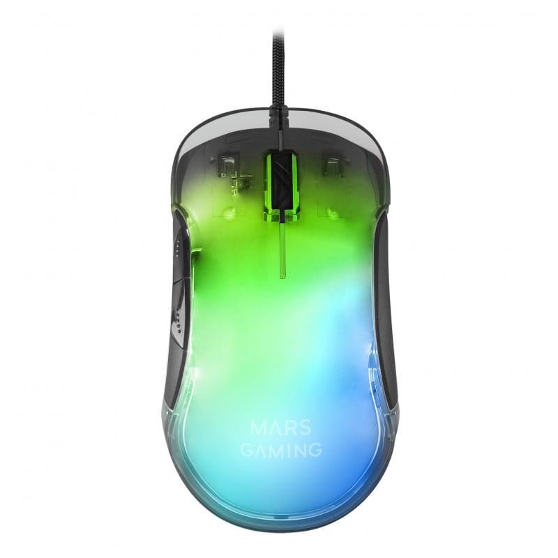 Rato para jogos Mars Gaming RGB Chroma Glow Mars Gaming MMGLOW imagem iluminada a verde