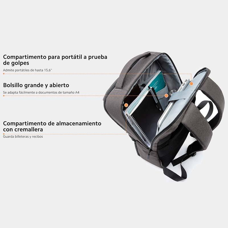 compartiment principal du Sac à dos imperméable Xiaomi Commuter Backpack Gris Clair 21L
