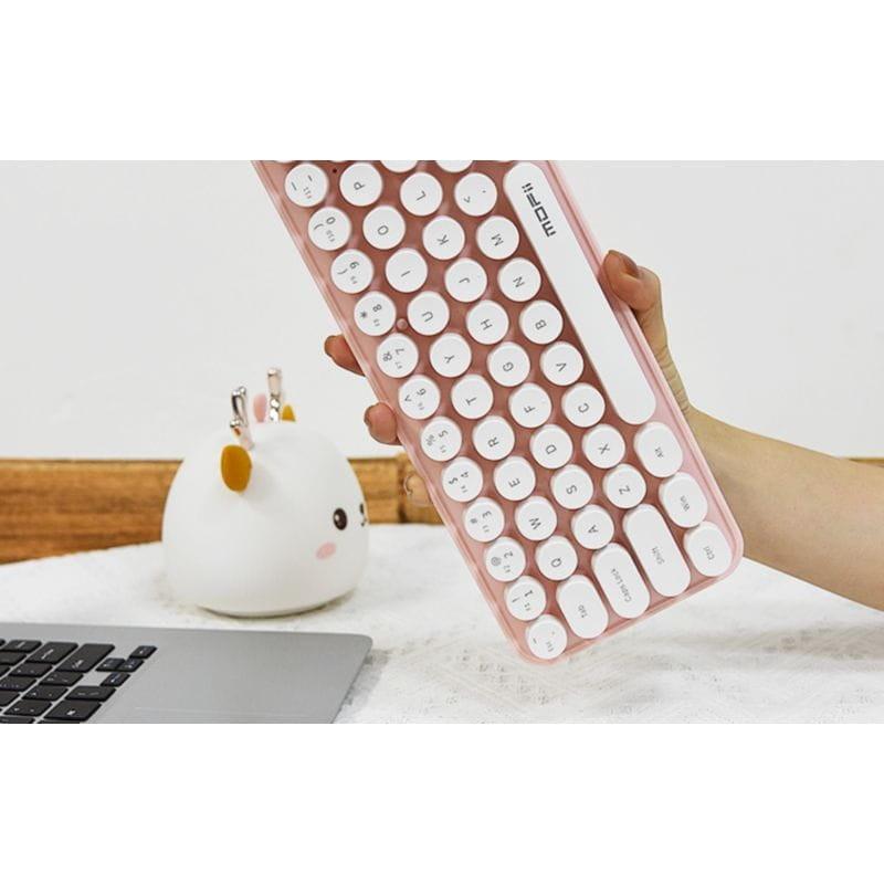 Teclado de membrana MOFII Bean 2.4G Blanco/Rosa