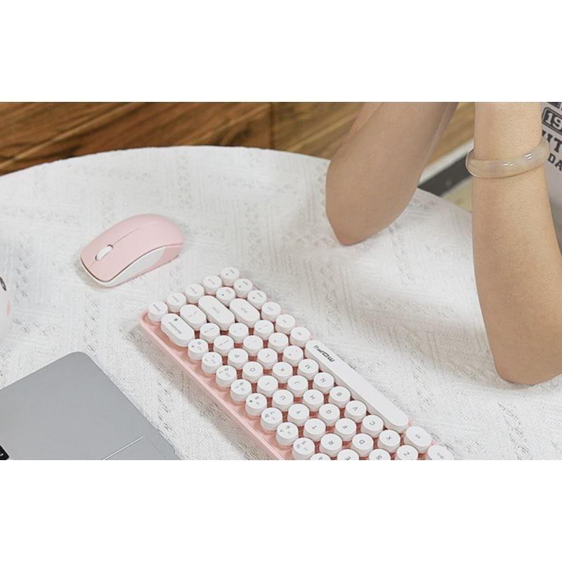 Conjunto de teclado y ratón MOFII Bean 2.4G Blanco/Rosa