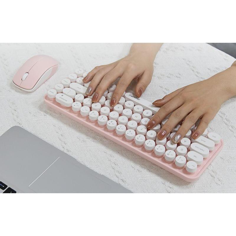 Teclado qwerty MOFII Bean 2.4G Blanco/Rosa