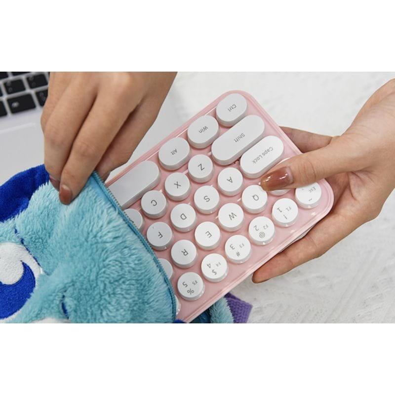 Teclado MOFII Bean 2.4G Blanco/Rosa con diseño compacto