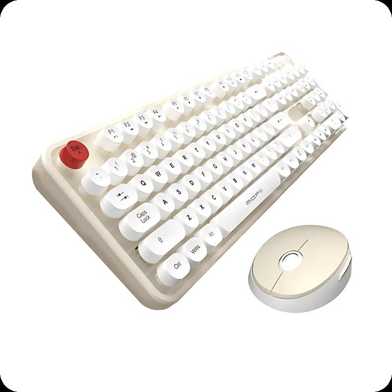 MOFII Sweet 2.4G Blanco/Beige - Kit teclado y ratón