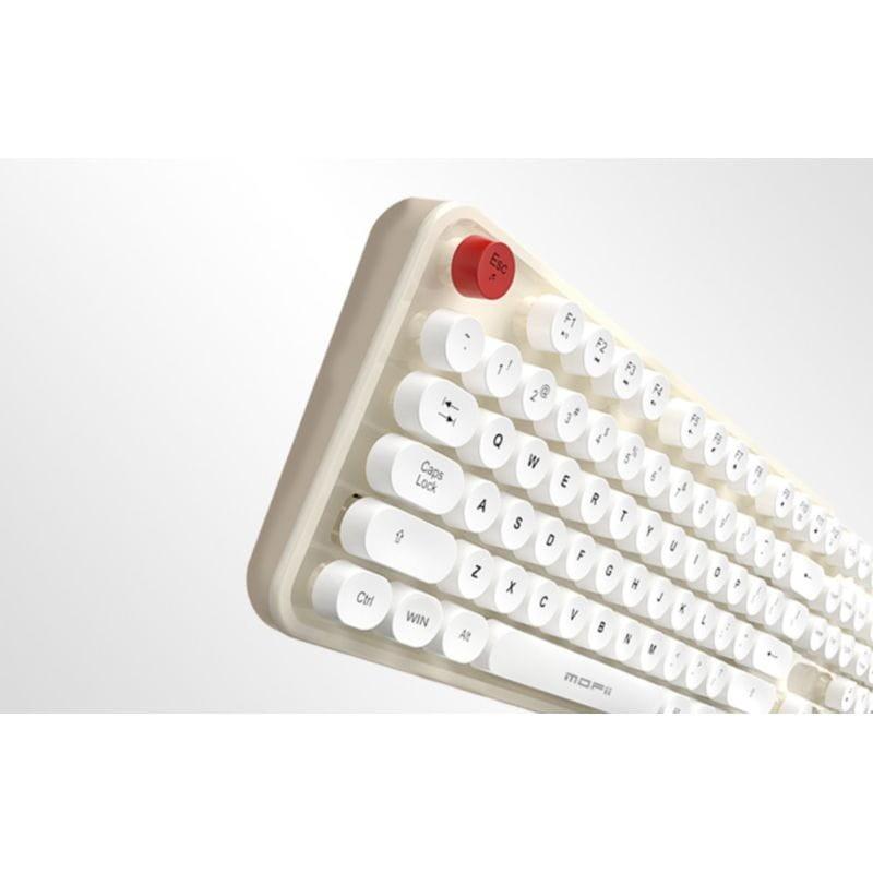 Detalle del teclado inalámbrico MOFII Sweet 2.4G Blanco/Beige