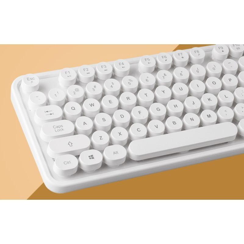 Detalhe do teclado MOFII Sweet Branco com 3 níveis de DPI
