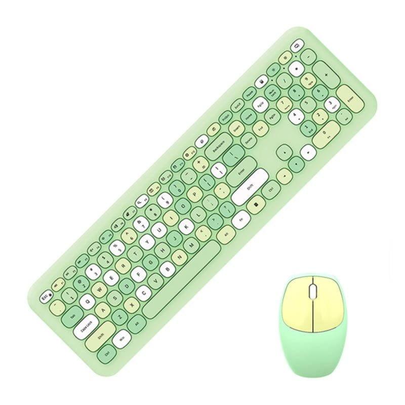 Conjunto de teclado e mouse MOFII 666 2.4G Verde