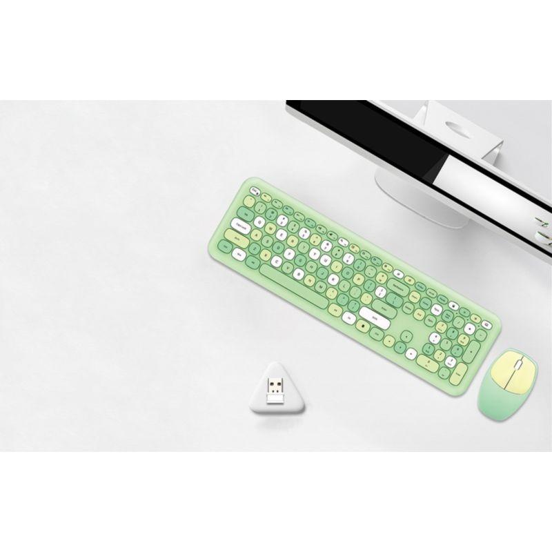Conjunto MOFII 666 2.4G Verde com receptor USB