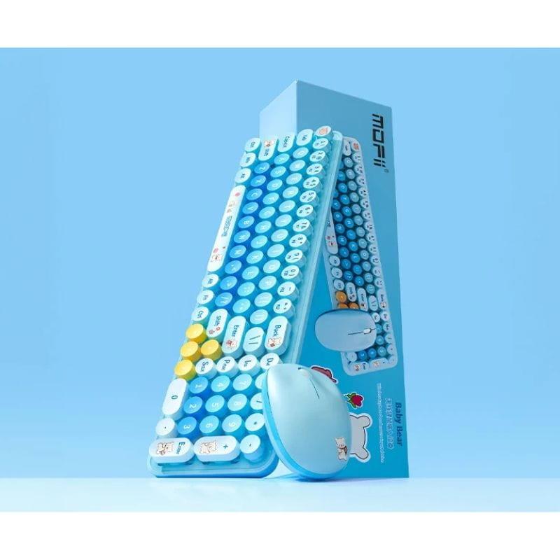 MOFI Baby Bear Azul - Kit teclado y mouse imagen con la caja