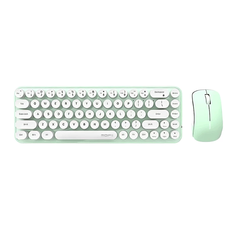 MOFII Bean 2.4G Verde/Branco - Conjunto de Teclado e rato