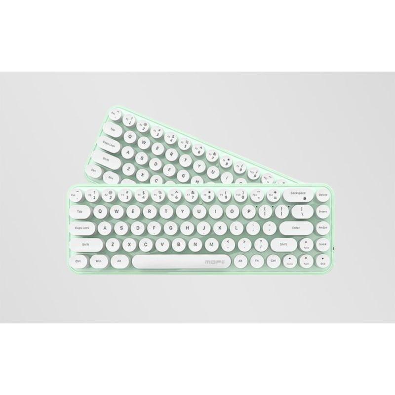 Vista múltiple del teclado MOFII Bean 2.4G Verde/Blanco