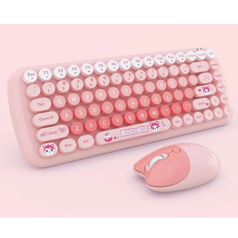 MOFII Candy New 2.4G Pink - Kit de teclado e rato com imagem real