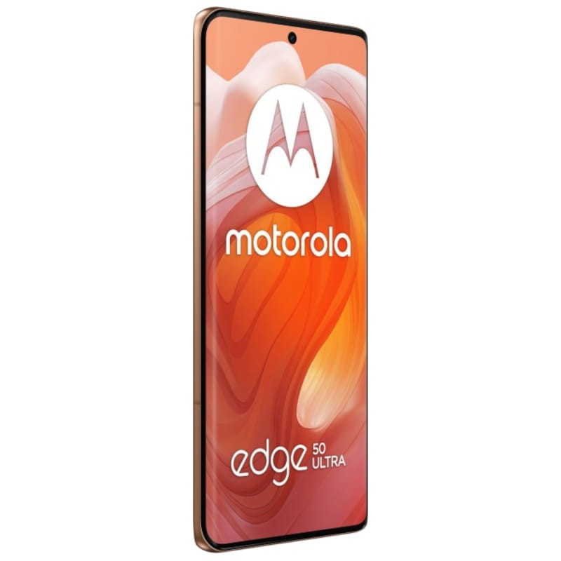 Motorola Edge 50 Ultra 16GB/1TB Peach Fuzz - Telefono móvil Frontal lado derecho