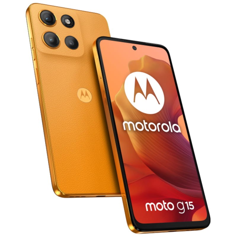 Trasera de Motorola Moto G15 4G 4GB/128GB Naranja - Teléfono móvil