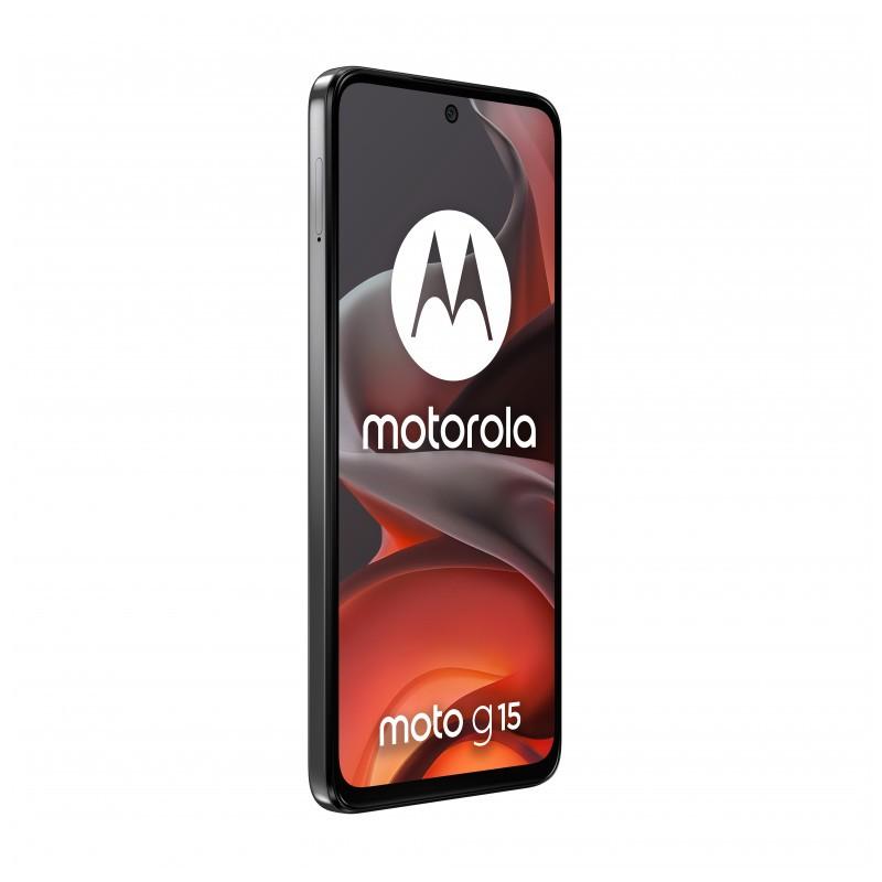 Motorola Moto G15 4G 8GB/256GB Gris - vista frontal y lateral izquierdo