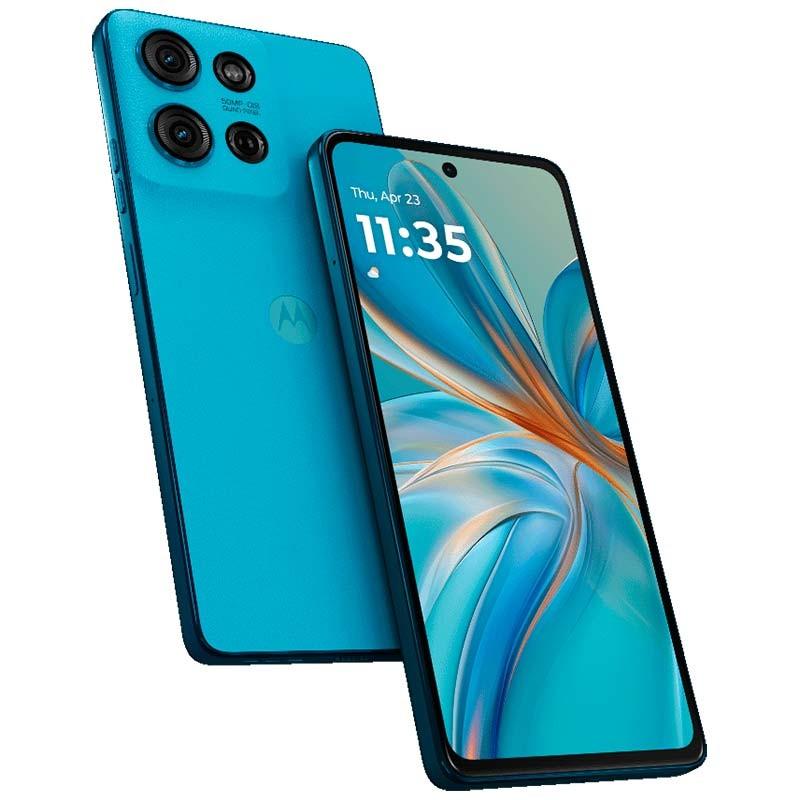 Motorola Moto G75 5G 8GB/256GB Azul - vista frontal, trasera y lateral