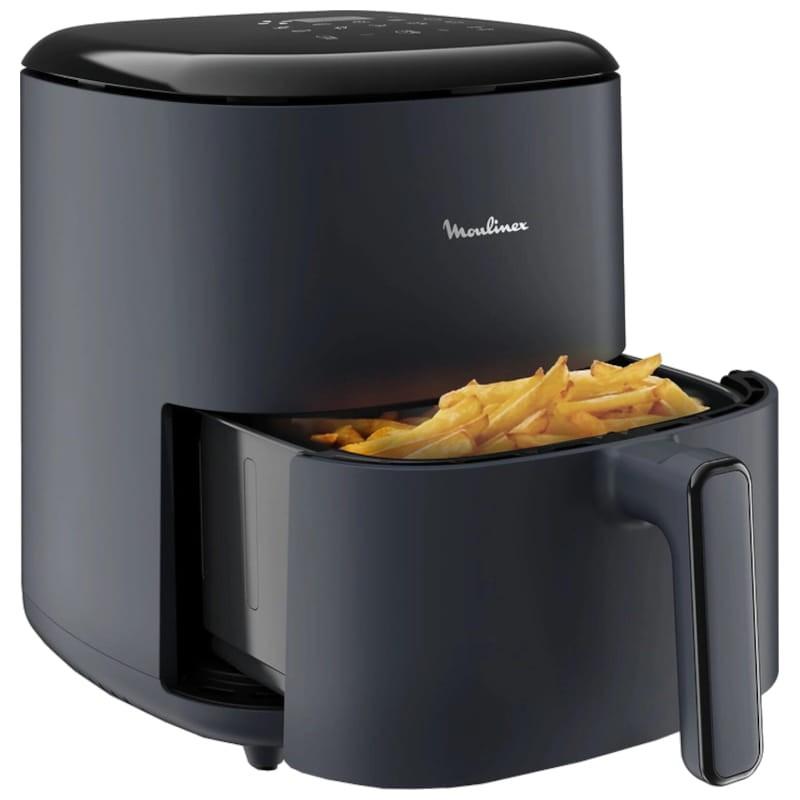 Moulinex Easy Fry EZ245B20 5L  Negro - Freidora de aire Foto real Frontal con cesta abierta