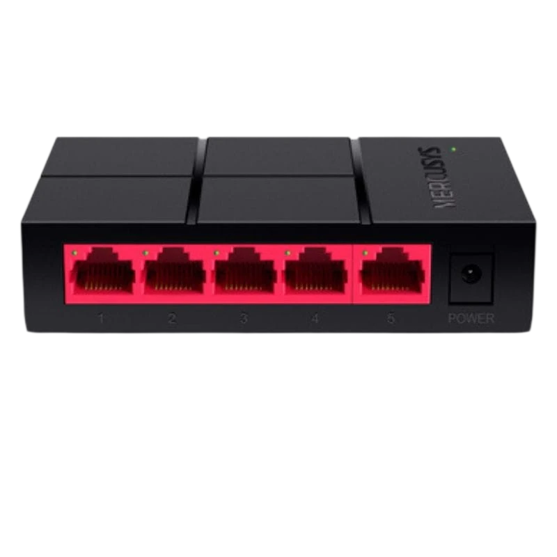 Mercusys MS105G 5 Puertos Gigabit 10 Gbps Plug & Play Negro / Rojo - Switch