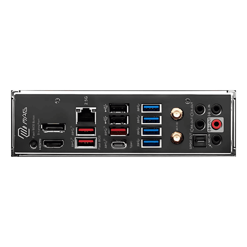 Connexions et ports de la carte mère MSI MAG B650 TOMAHAWK WIFI AMD B650 Socket AM5 ATX