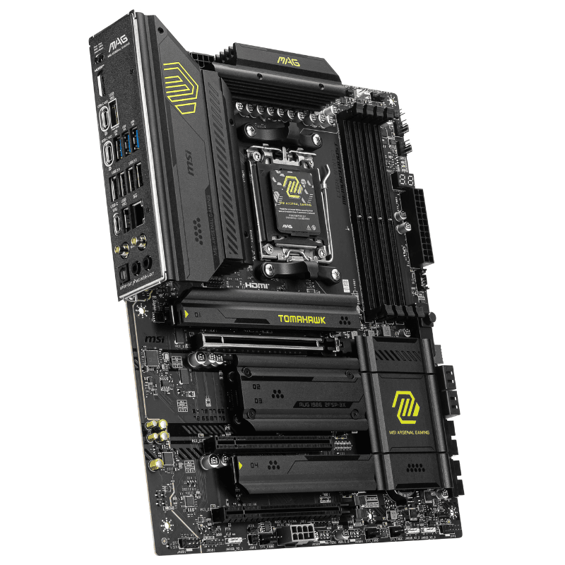 Perspective de la carte mère MSI MAG X870 TOMAHAWK WIFI Socket AM5 ATX