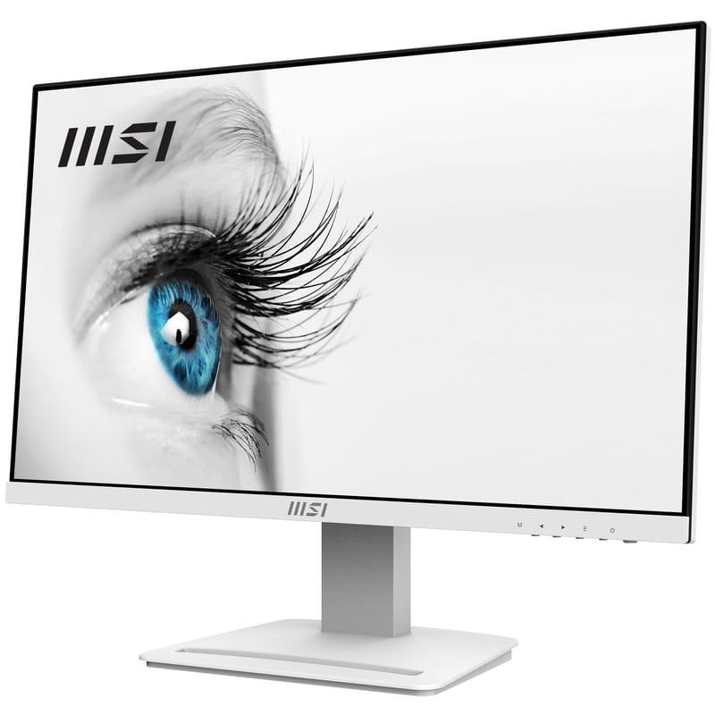 MSI Pro MP243XW 23.8 Full HD IPS 100Hz FreeSync Blanco - Monitor PC Vista frontal lado izquierdo