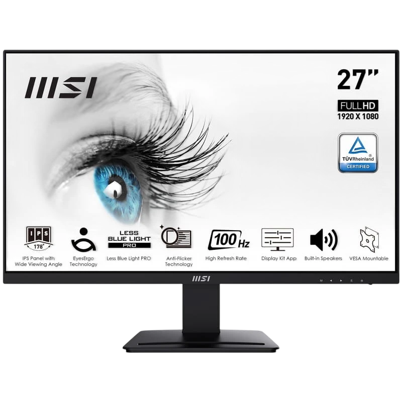 MSI Pro MP273A 27 FullHD IPS 100 Hz FreeSync Negro - Monitor PC