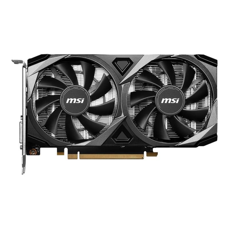 MSI Ventus Geforce NVIDIA RTX 3050 2X XS 8 Go OC GDDR6 Noir - Carte graphique avant