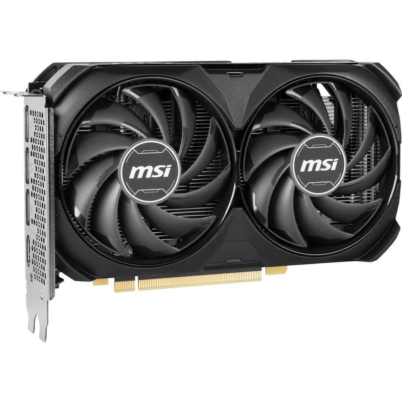 MSI Ventus GeForce NVIDIA RTX 4060 Ti 2X Noir 8 Go OC GDDR6 Noir - Carte graphique Vue avant et connexions