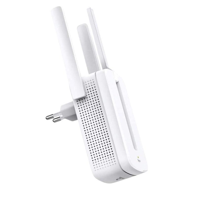 Mercusys MW300RE Wi-Fi 300 Mbps Três Antenas MIMO Branco - Extensor de Rede Vista Lateral